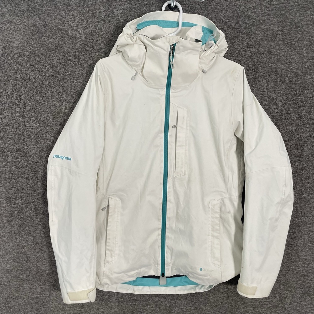Patagonia Snowbelle Shell Jacket Women S White H2No Hooded Ski Waterproof RECCO